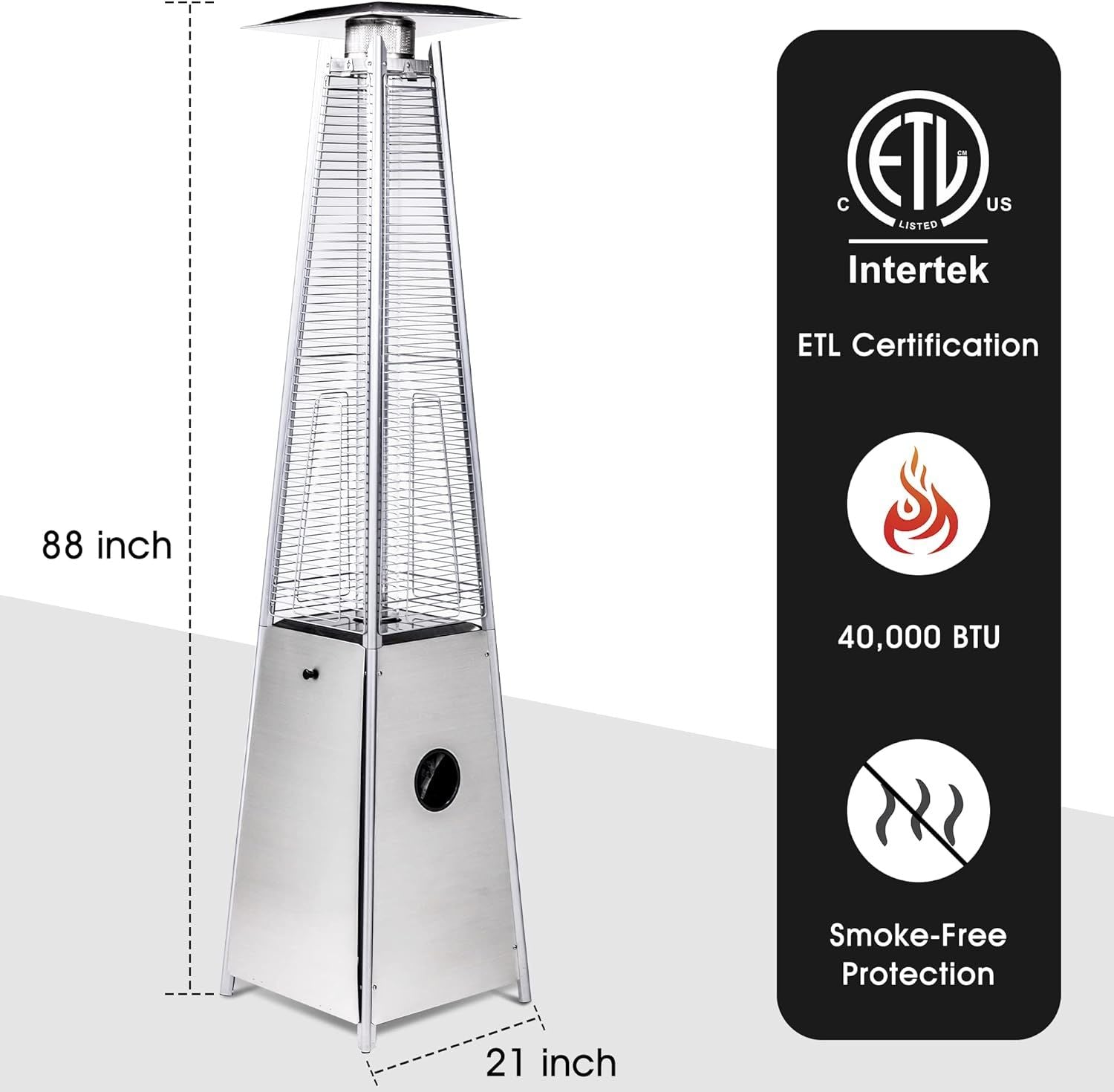 LEGACY HEATING Delta X5 Pyramid Patio Heater, 40,000BTU Outdoor Patio Heater Doba